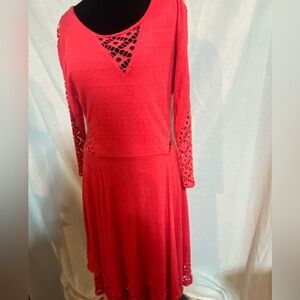 Free People Coral Crochet dress